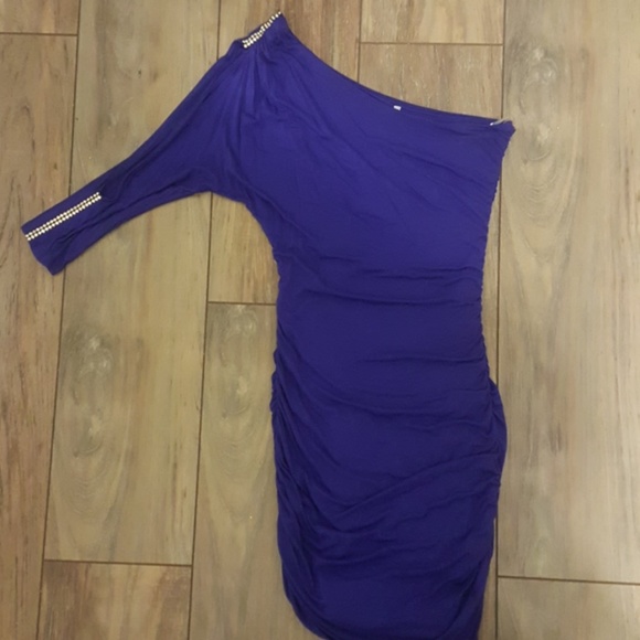 Open Shoulder dress blueish/purple - Picture 3 of 8